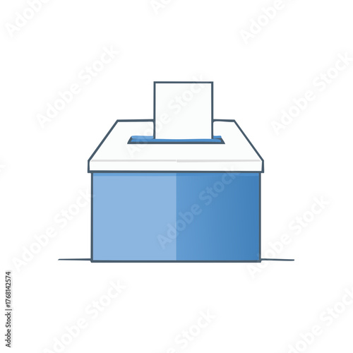 Ballot box illustration, vote box icon, paper ballot insertion, election booth graphic, democracy concept, election day theme