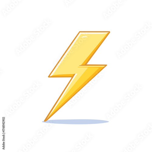 Bright Yellow Lightning Bolt Symbol Energy Power Flash Illustration
