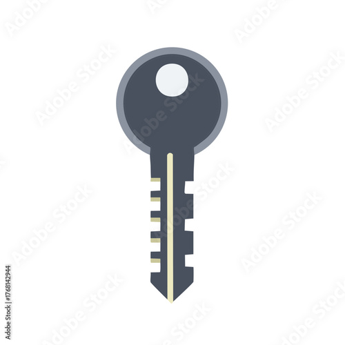 Modern flat style key design element for home or building security locks access