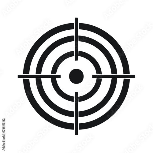 Black target icon with crosshairs representing aiming focus precision and business goals