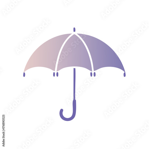 Purple gradient umbrella illustration providing rain protection and weather shelter graphic