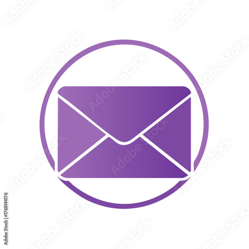 Gradient Purple Message Icon in Circle Simplistic Newsletter Symbol Digital Communication