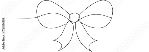 Black Outline Bow Tie Graphic ribbon knot