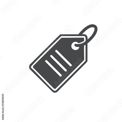 Simple price tag graphic symbol with lines, a modern icon for retail, labels, sales or discount promotions
