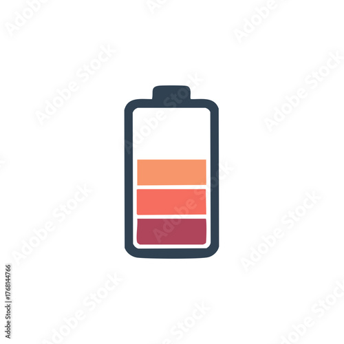 Low Battery Indicator Symbol Design Icon Flat Vector Art Illustration Concept