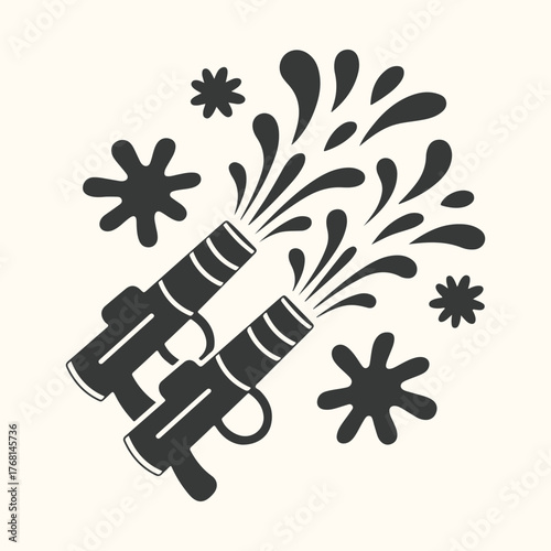 Vector art of a perspective view of a railway track curving into the distance, isolated on a