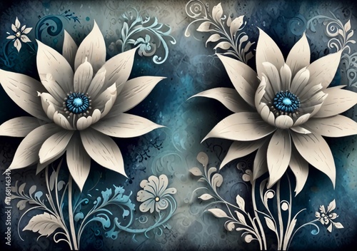 abstract floral background with flowers