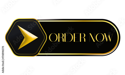 Premium Golden Black Order Now Button