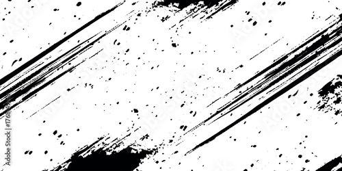 Abstract vector style grunge textured stain isolated on white background using for tails design and decor.