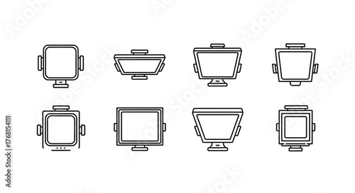 Set of diverse kitchen bowls and pots with handles for culinary preparation and serving vector