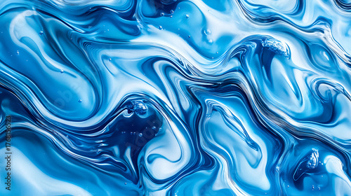 Abstract Liquid Blue Swirls Texture Background Surface Artistic Creative Design