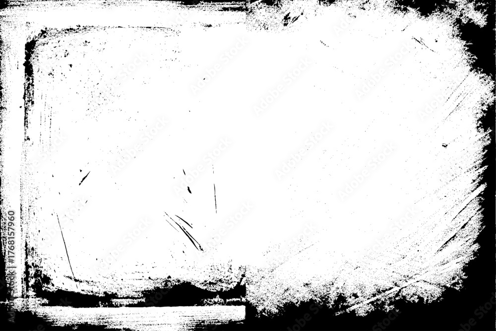 Naklejka premium Retro photo film frame with transparent background. Abstract rectangles with space for text. monochrome texture, worn pattern, surface is covered with scratches. Grunge frame with worn border.
