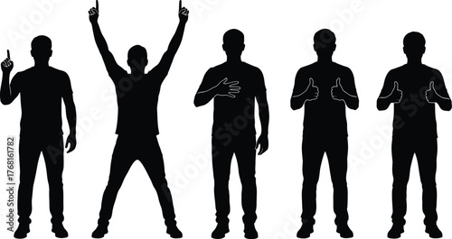 Silhouette people gestures vector set design for graphic resources