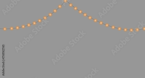 Multicoloured Garland lights decoration overlay