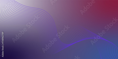 Premium Blue purple red gradient mesh abstract background with wavy blended lines nice for porject