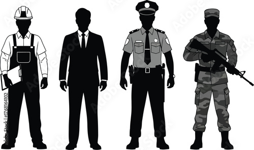 Diverse professions and career paths vector illustration concept art