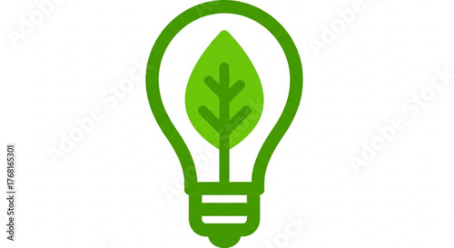 Green energy concept a light bulb with a leaf inside, symbolizing ecofriendly power and sustainability it represents renewable resources