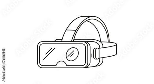 Virtual reality headset line icon vr glasses for gaming and entertainment modern technology for immersive experience and simulation