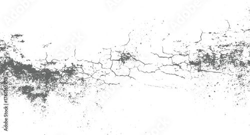 Cracked grey texture on white background grunge abstract