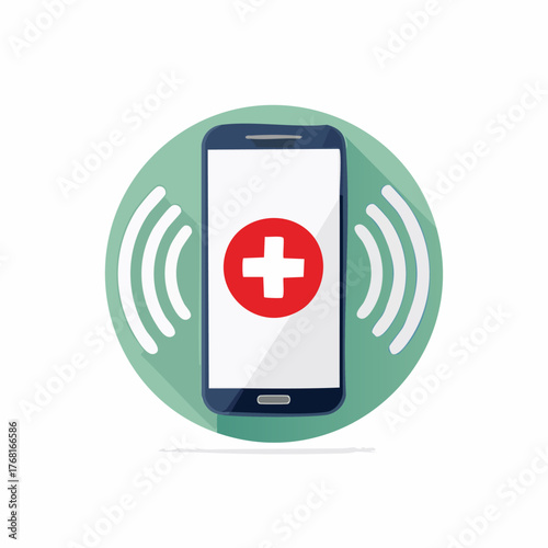 Emergency Medical Alert Smartphone Technology Communication Concept.
