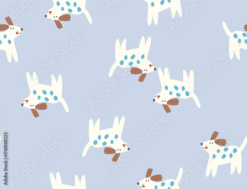 seamless pattern dog with funny animals