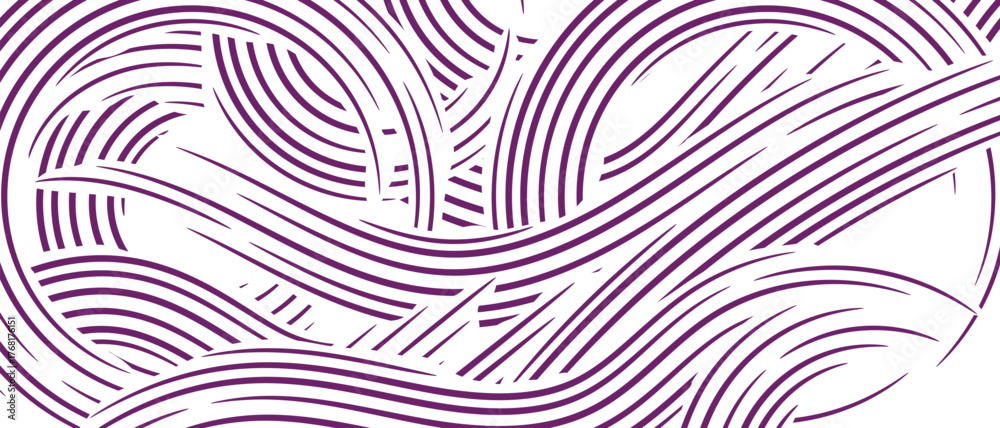 Φωτογραφία Flowing purple line waves form an elegant curvilinear abstract background design