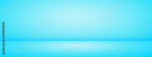 Turquoise studio room. Limbo light background. Abstract 3d bg with empty space for advertising text. Vector mockup illustration.