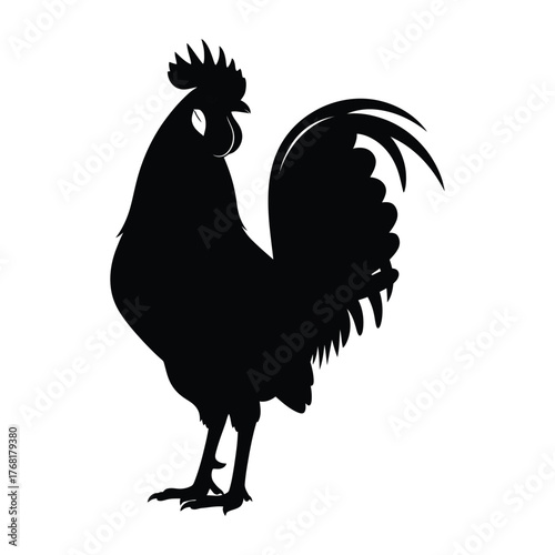 Striking silhouette rooster icon for farm and rustic designs vector