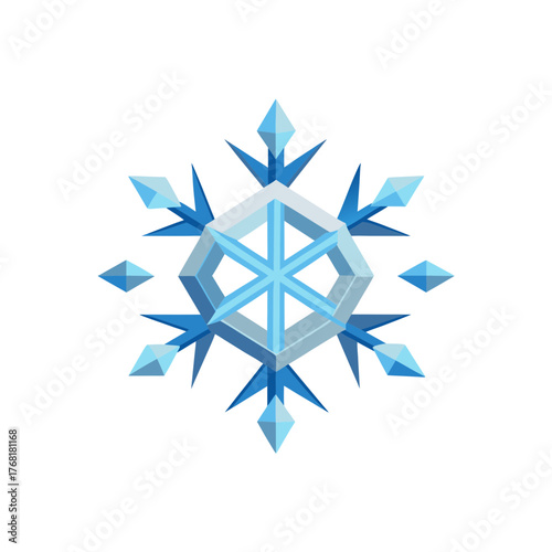 A wintery snowflake on transparent background