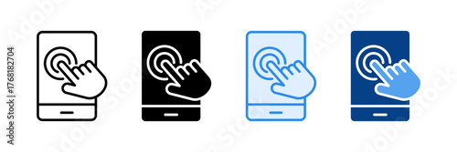Touch Navigation Icon Set Multiple Style Collection