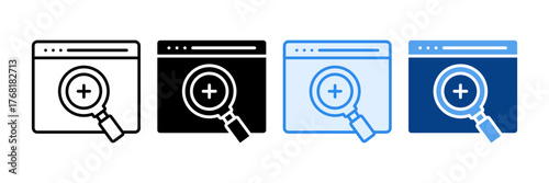 Zoom Function Icon Set Multiple Style Collection