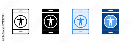 Accessible Mobile App Icon Set Multiple Style Collection