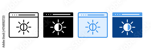 High Contrast Mode Icon Set Multiple Style Collection