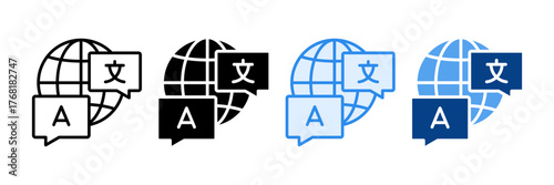 Auto Translate System Icon Set Multiple Style Collection