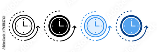 Time Delay Option Icon Set Multiple Style Collection