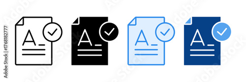Readable Document Icon Set Multiple Style Collection
