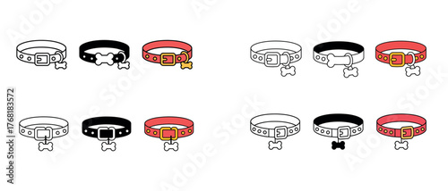 Pet collar icon illustration showing dog accessory and animal care concept
