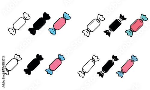 Sweet candy icon illustration with colorful wrapped confection design
