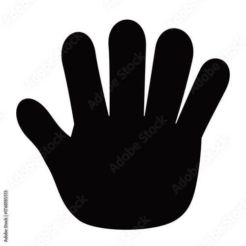 手のひらを開いた停止サインのイラスト