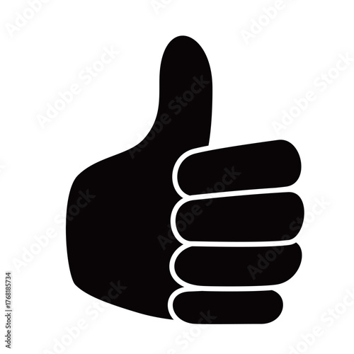 サムズアップ（いいね！）のシンプルな手のイラスト
