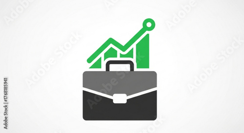Briefcase and graph concept of business, finance, investment, growth, success, and profit in the financial market