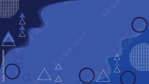 Modern abstract blue background with triangle and circle shapes dotted elements and smooth curves ideal for posters web banners presentations branding and creative design projects
