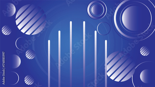 Modern abstract blue background with gradient circles vertical lines and layered effects ideal for digital posters technology banners presentations and creative graphic designs