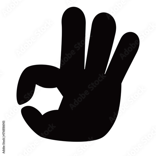 OKサイン（まる、パーフェクト）のシンプルな手のイラスト