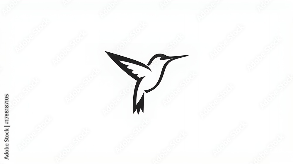 Fototapeta premium logo icon hummingbird