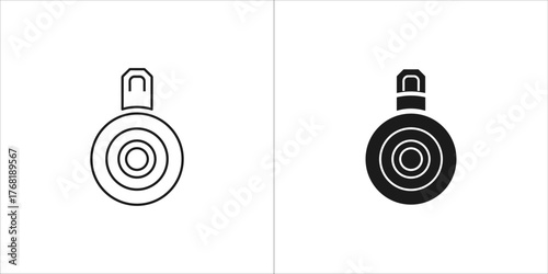 Two icons of a target, one outlined and one solid black