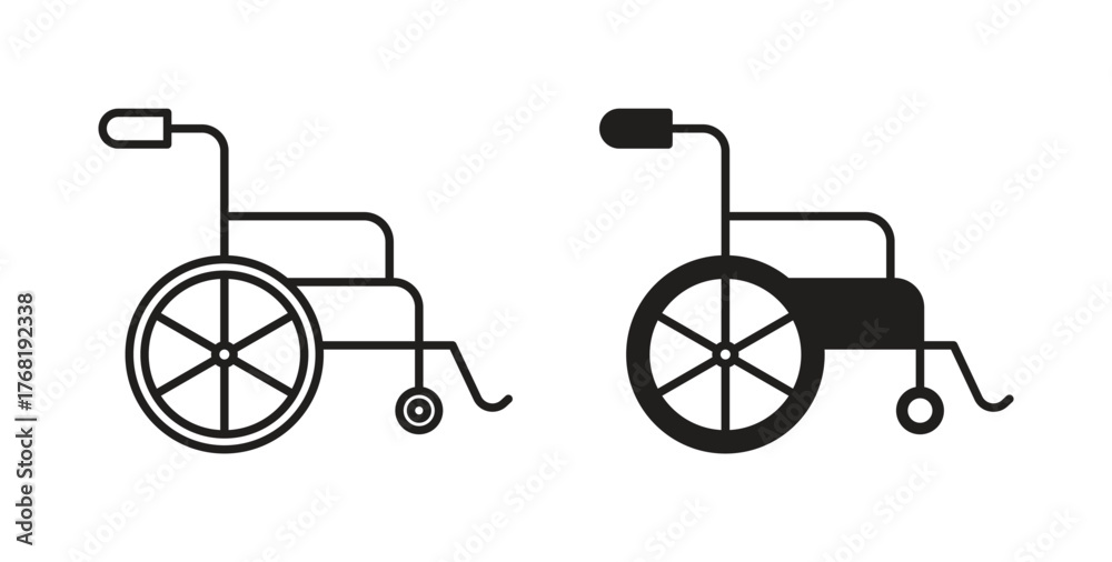 Fototapeta premium Wheelchair icon concept. Logo symbol for web and mobile. Pixel Perfect.