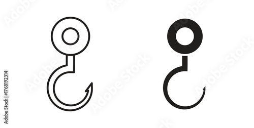 Winch hook icon concept. Logo symbol for web and mobile. Pixel Perfect.