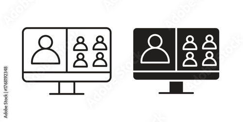 Webinar icon concept. Logo symbol for web and mobile. Pixel Perfect.