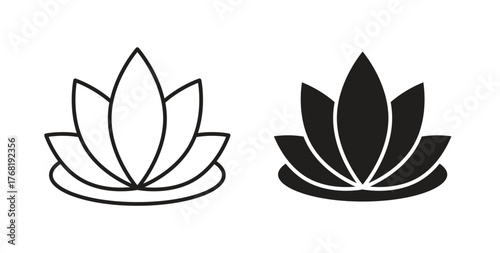 Water lily icon concept. Logo symbol for web and mobile. Pixel Perfect.